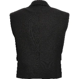 Black Silk Sleeveless Jacket