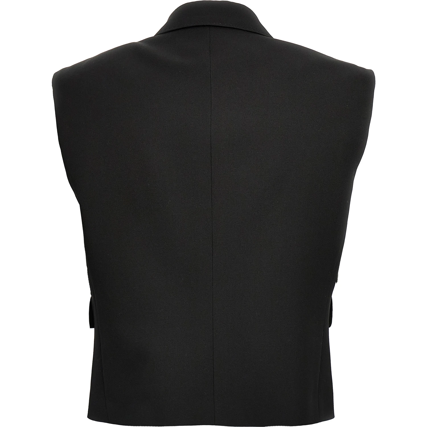 Black Silk Sleeveless Jacket
