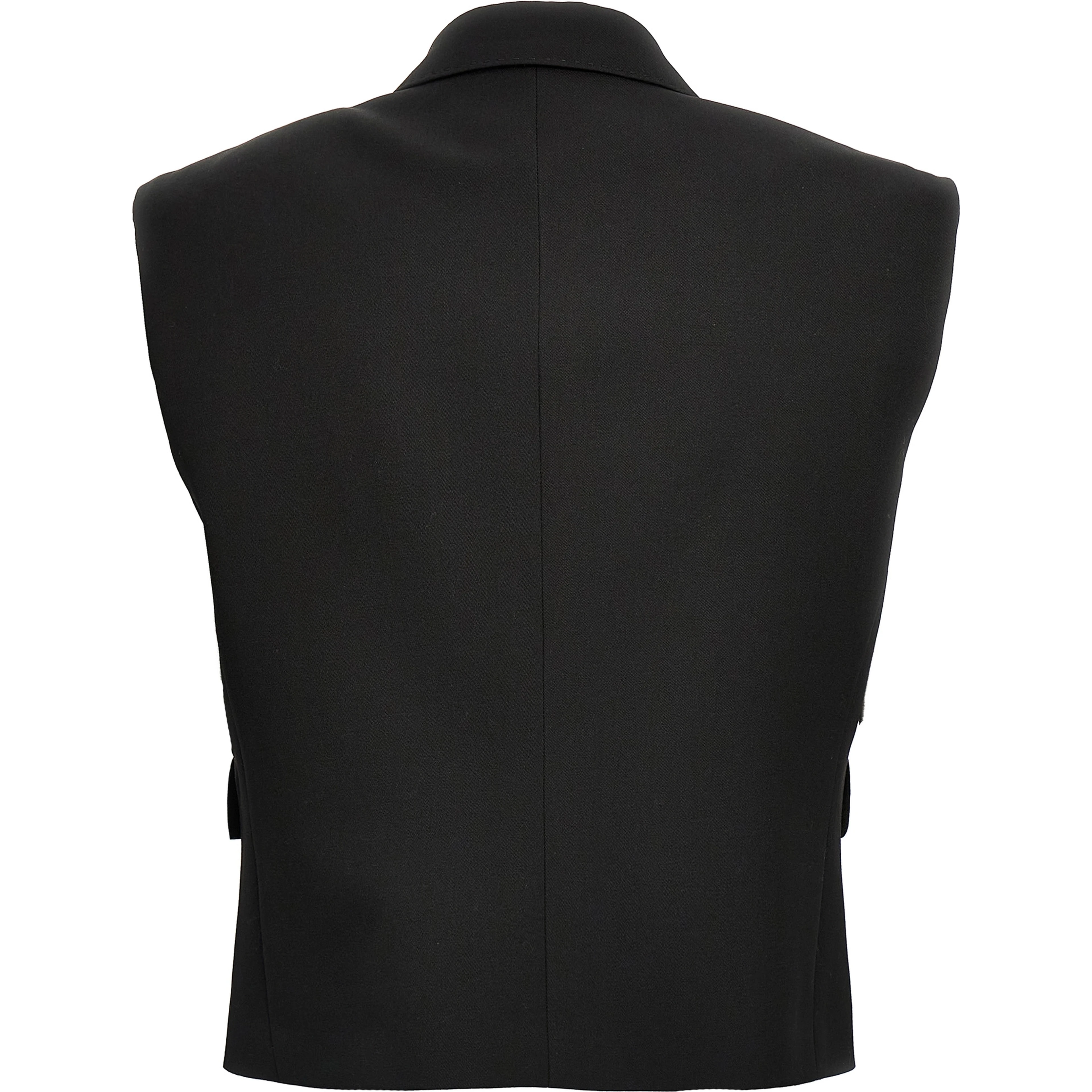 Black Silk Sleeveless Jacket