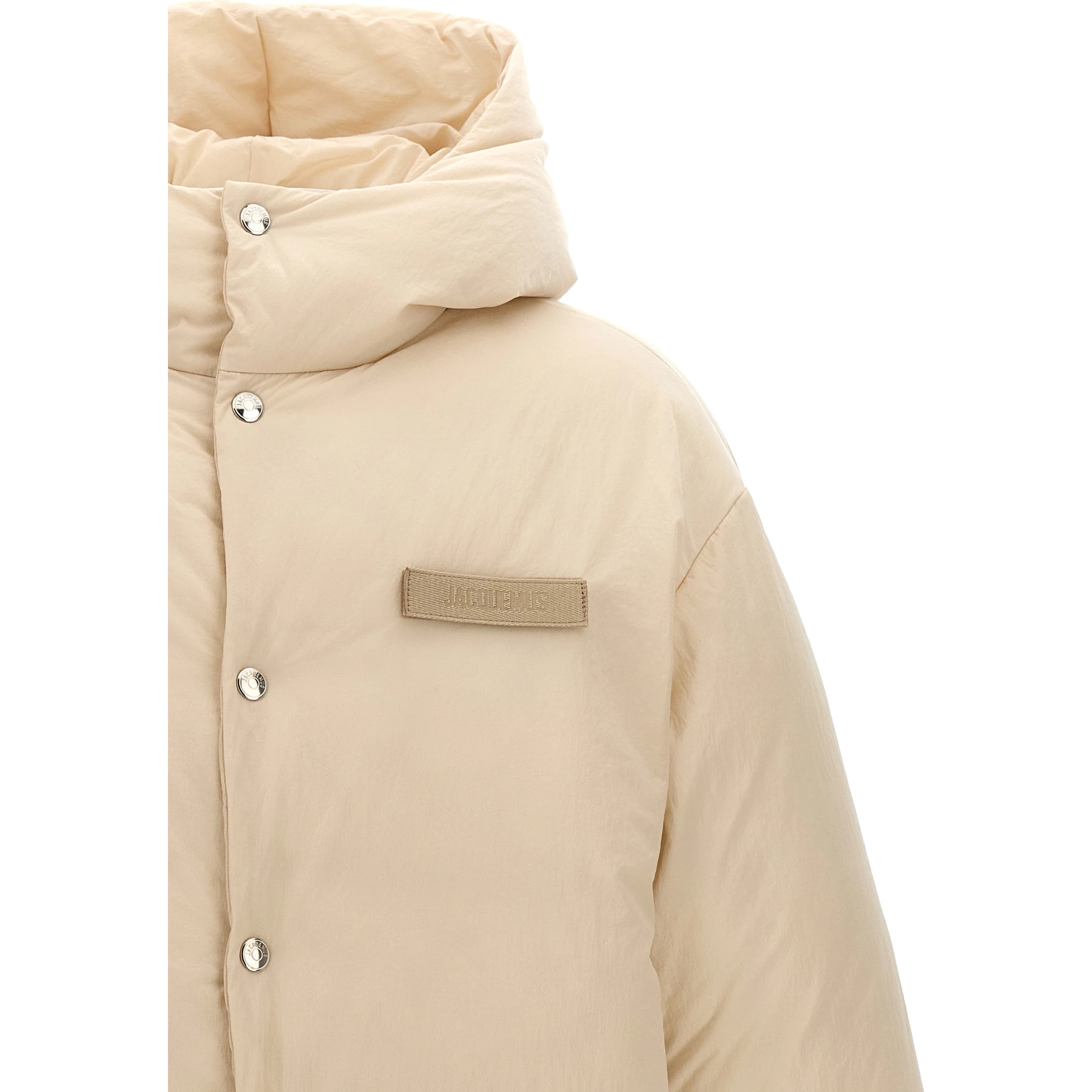 White Polyamide Full-Length Jacket