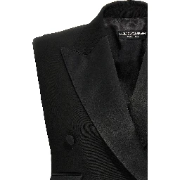 Black Silk Sleeveless Jacket