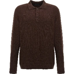 Brown Virgin Wool Polo Shirt