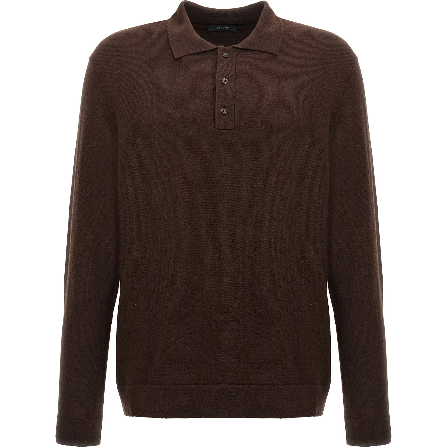 Brown Virgin Wool Polo Shirt