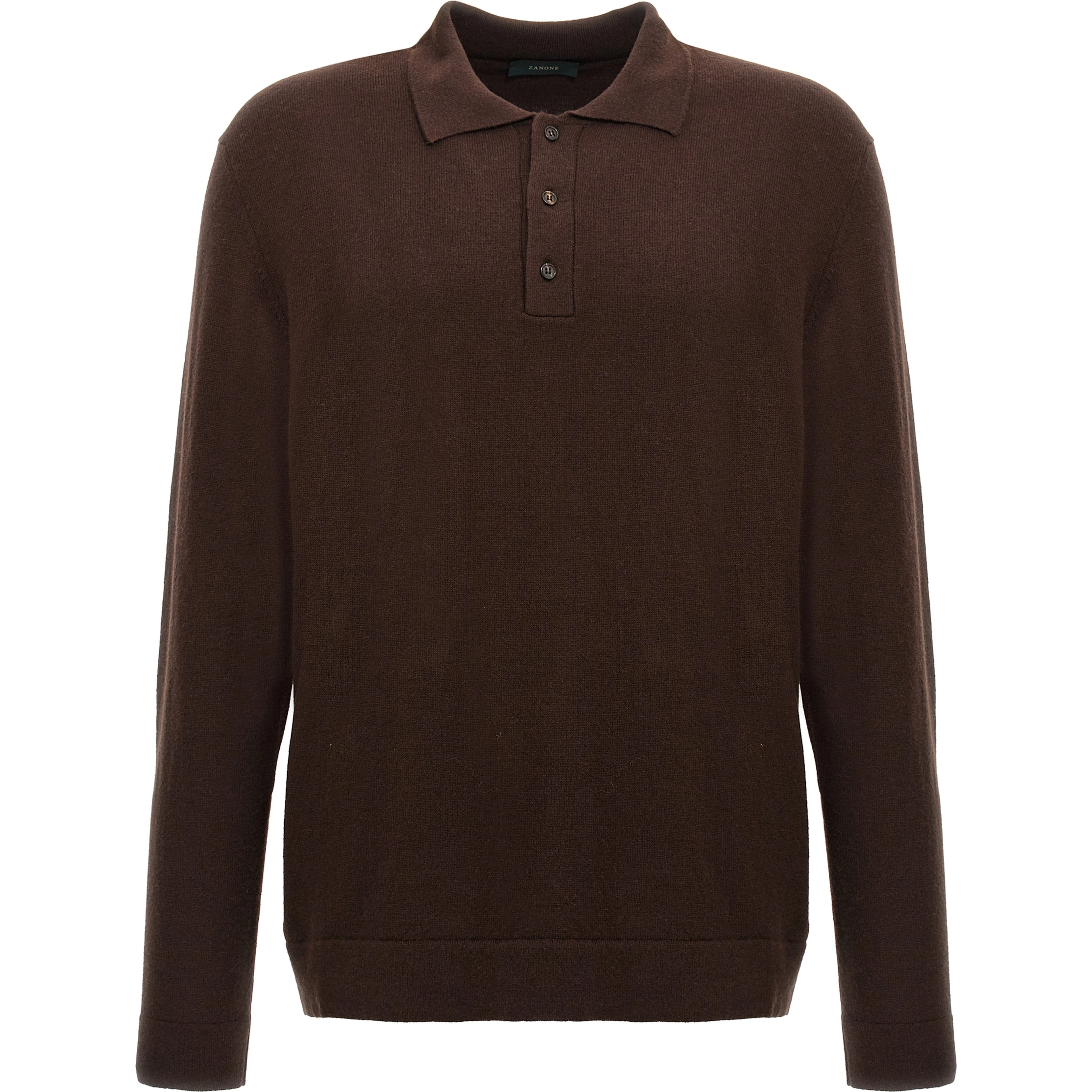 Brown Virgin Wool Polo Shirt