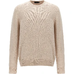Beige Virgin Wool Cardigan