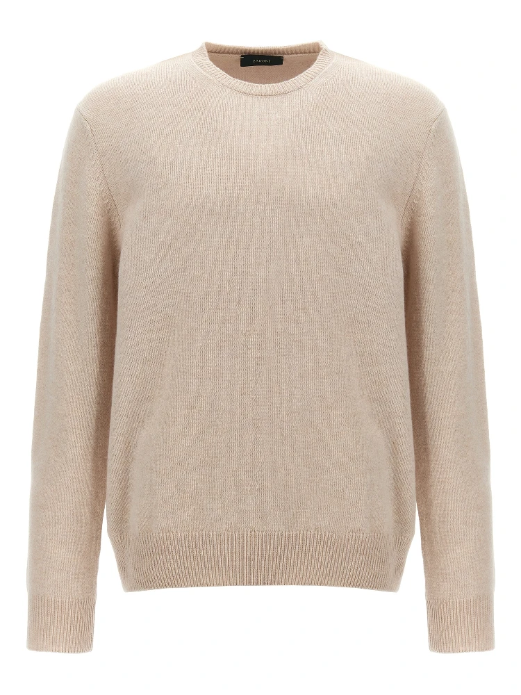 Beige Virgin Wool Cardigan
