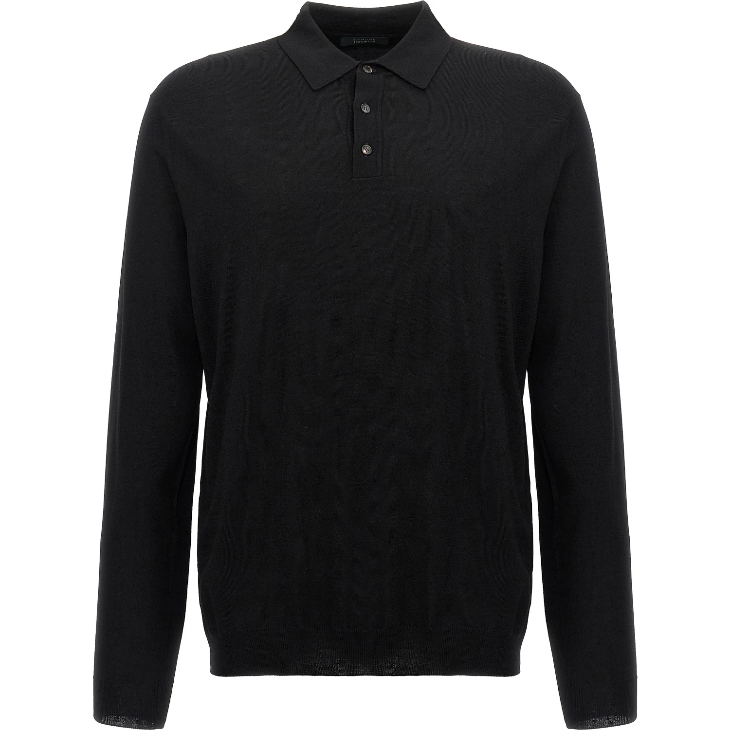 Black Virgin Wool Polo Shirt