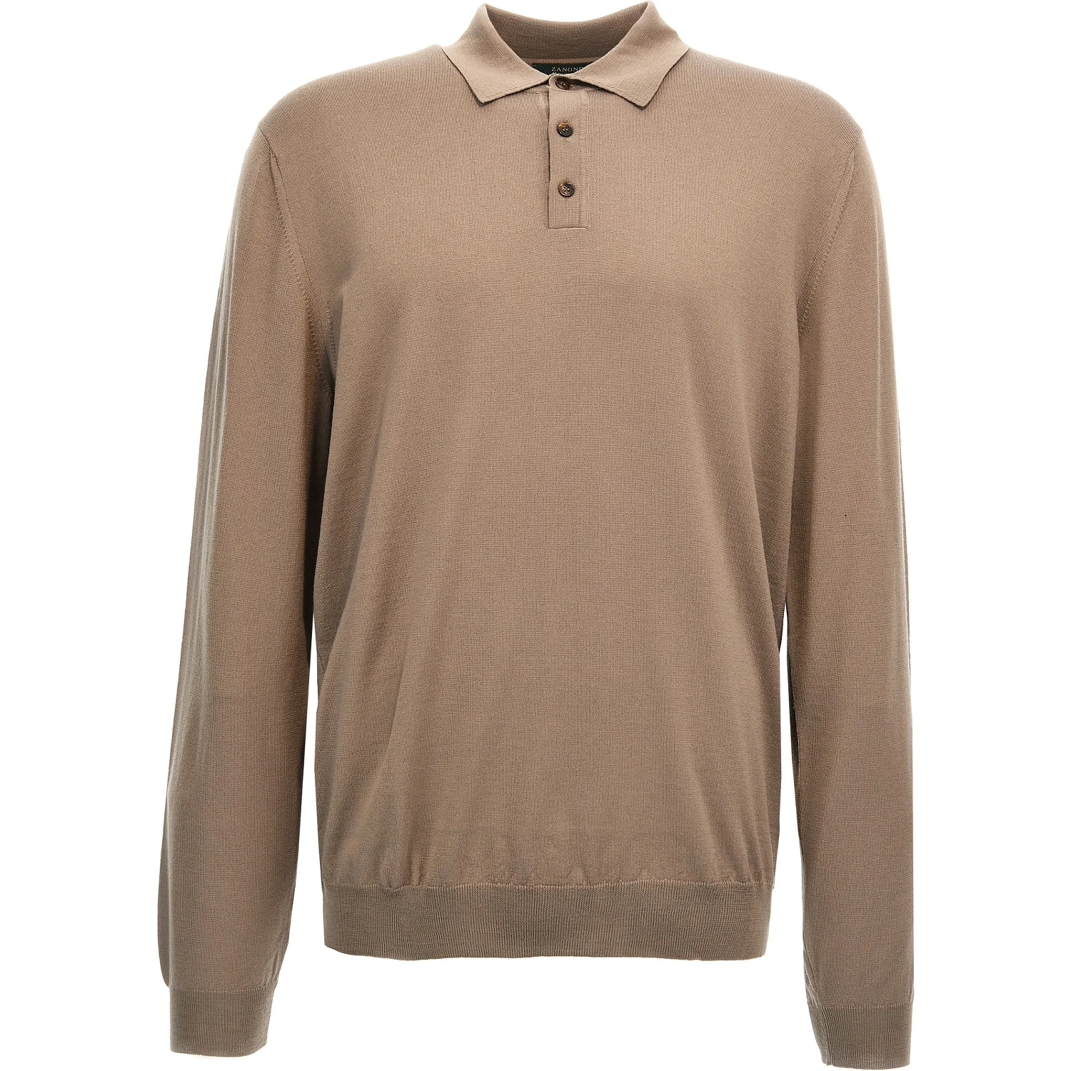 Beige Virgin Wool Polo Shirt