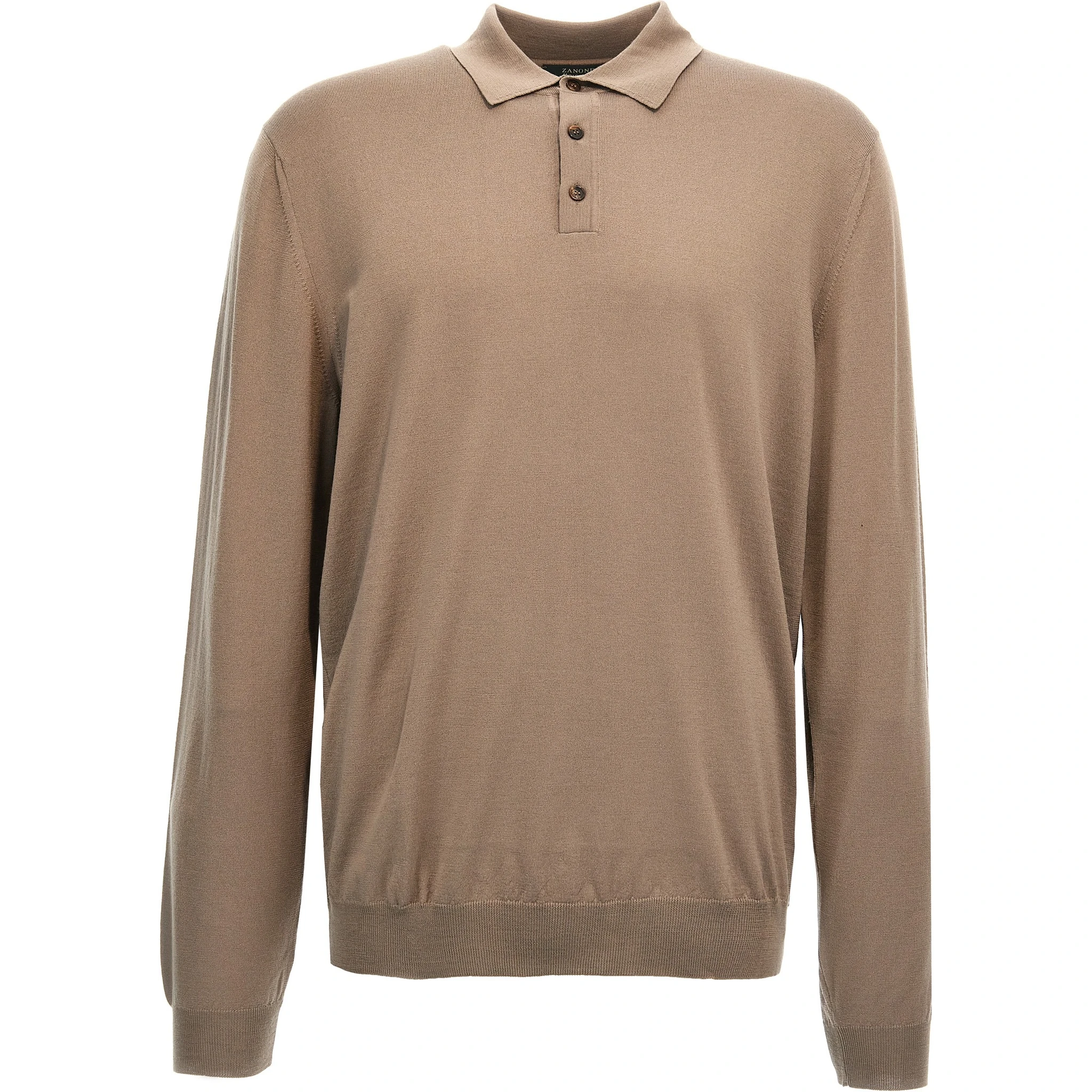Beige Virgin Wool Polo Shirt
