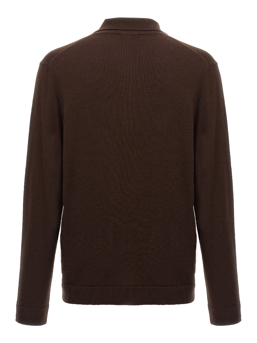 Brown Virgin Wool Polo Shirt