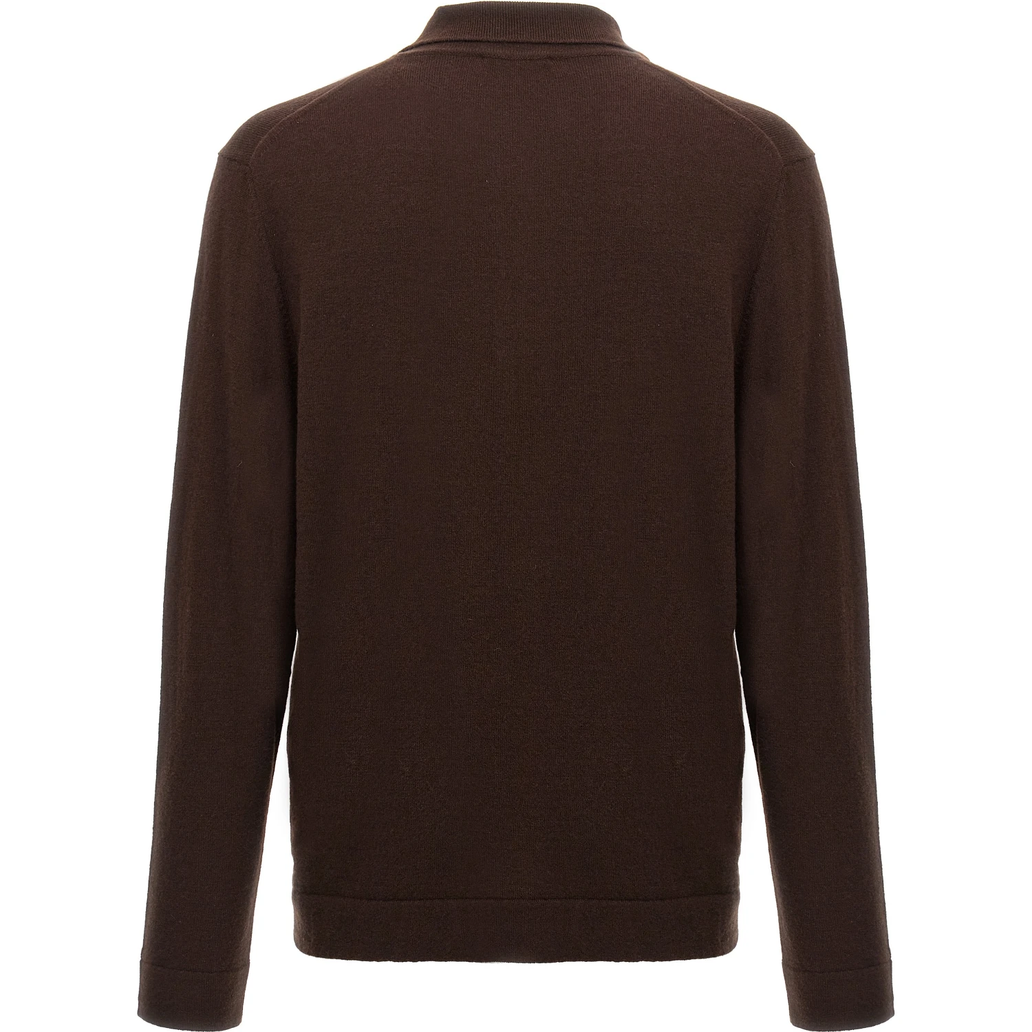 Brown Virgin Wool Polo Shirt