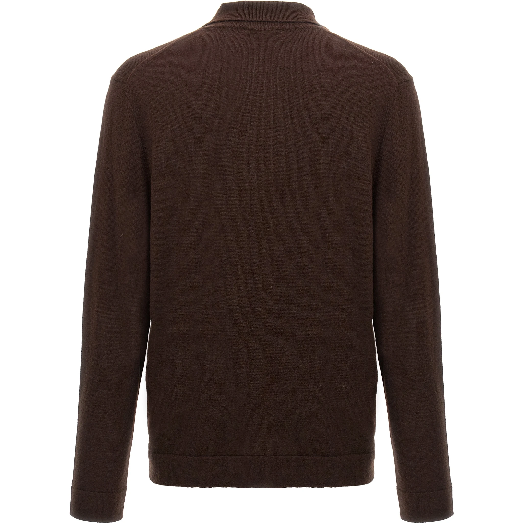 Brown Virgin Wool Polo Shirt
