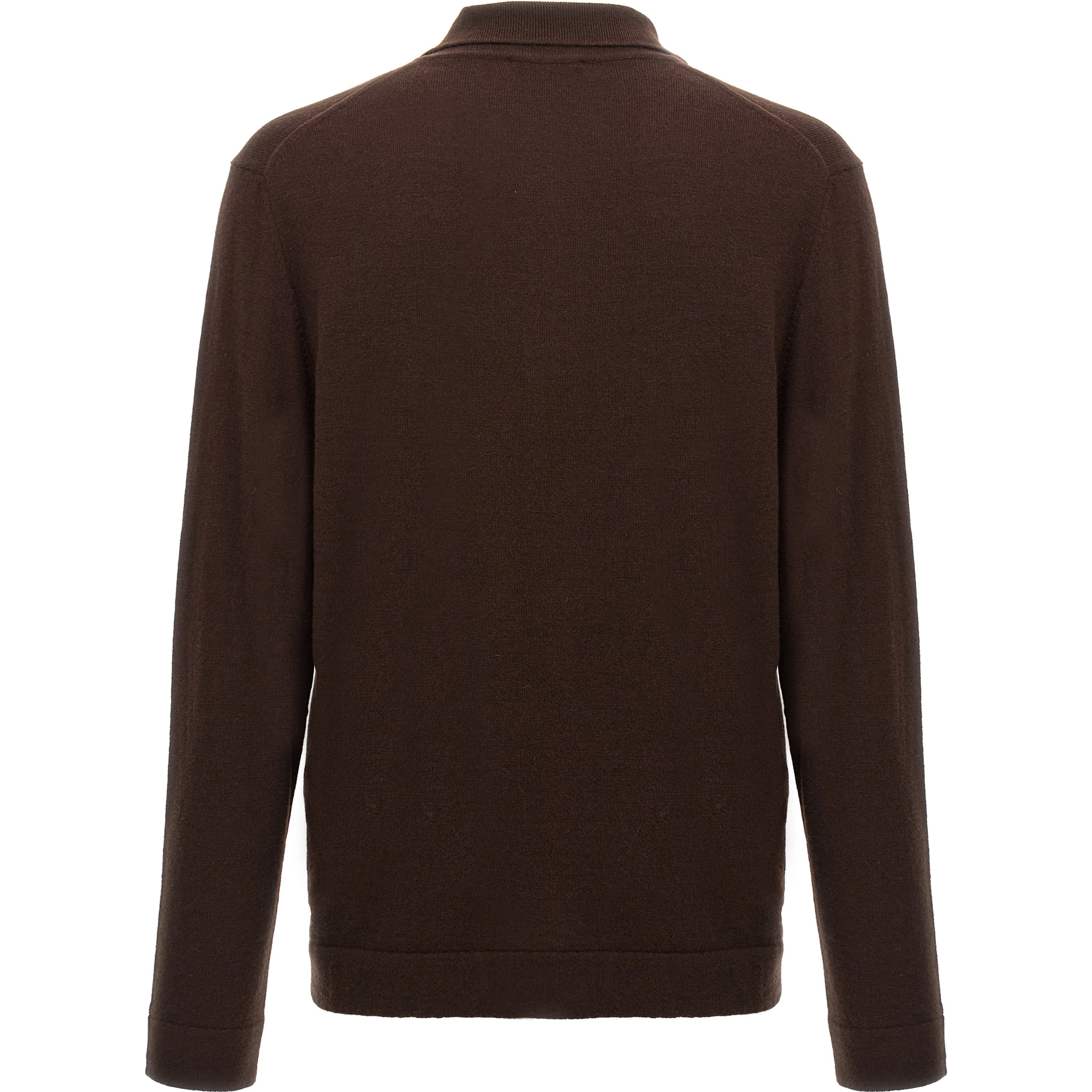 Brown Virgin Wool Polo Shirt