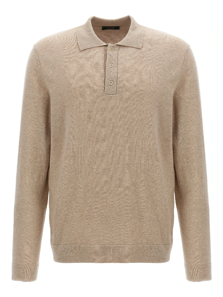 Beige Virgin Wool Polo Shirt