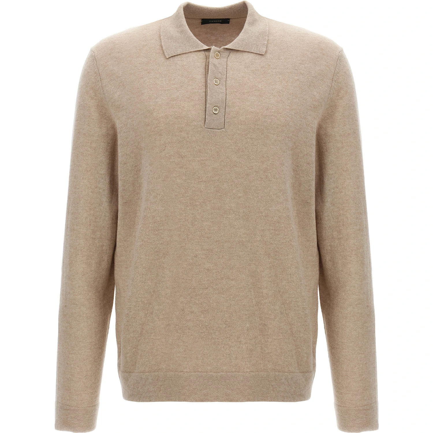 Beige Virgin Wool Polo Shirt