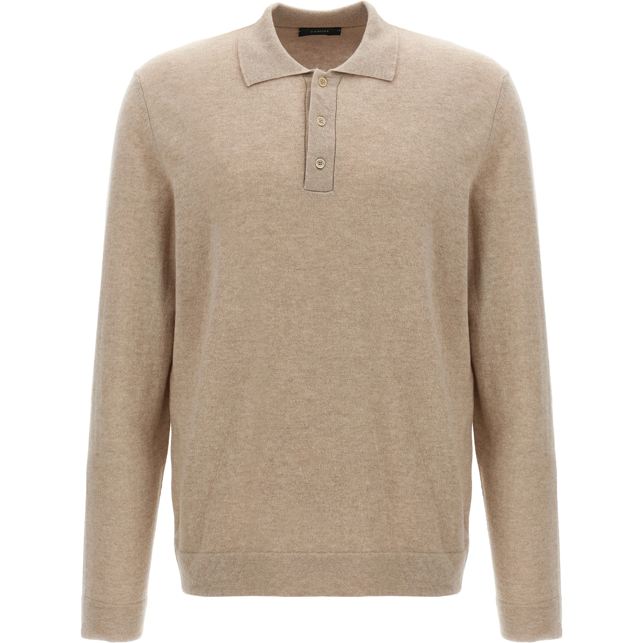 Beige Virgin Wool Polo Shirt