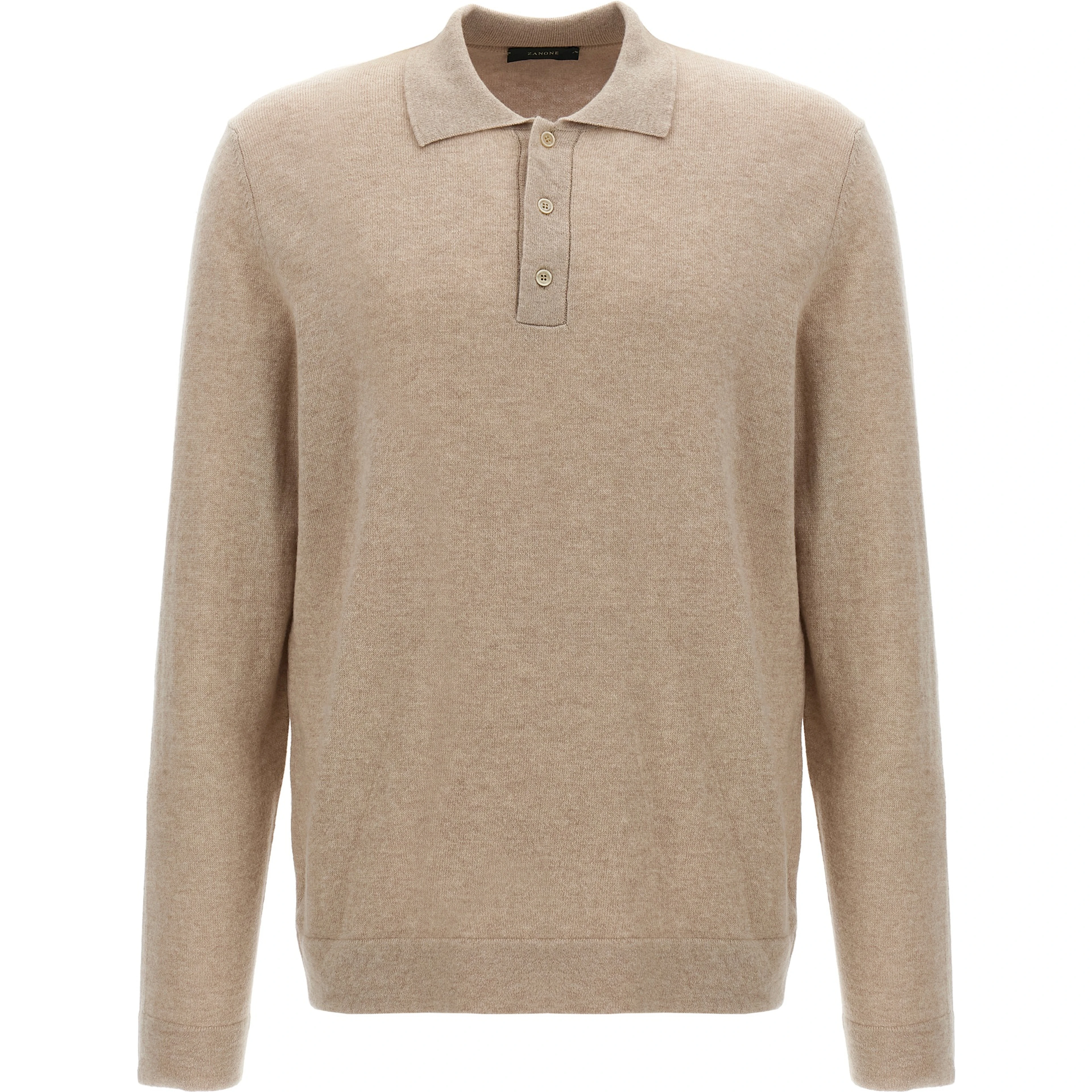 Beige Virgin Wool Polo Shirt