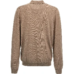 Beige Virgin Wool Polo Shirt