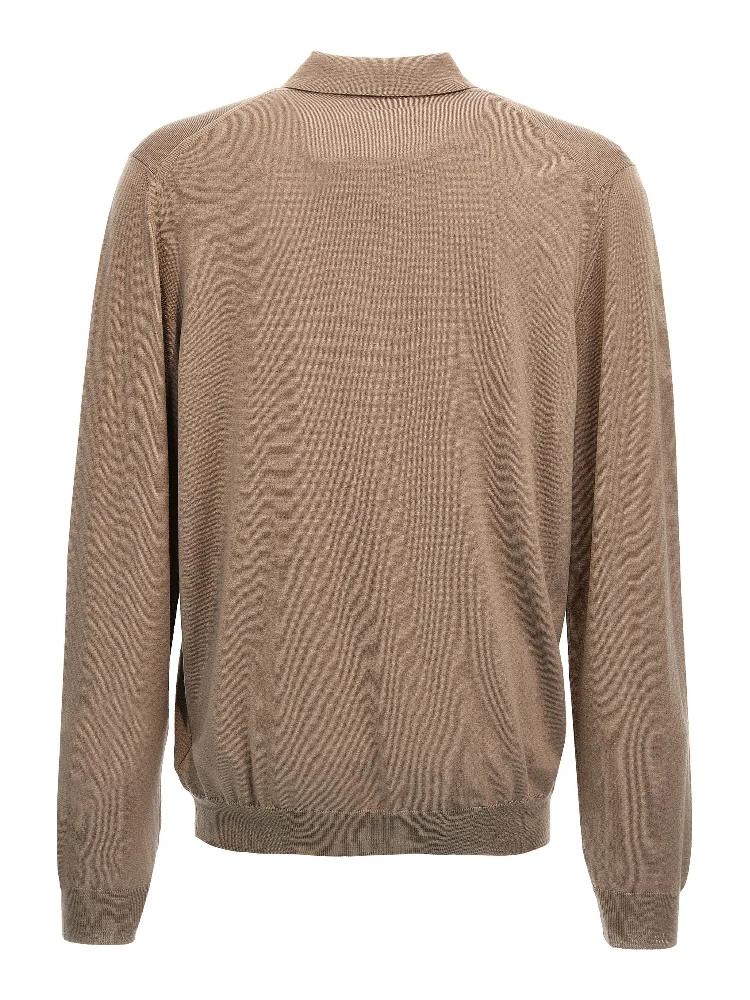 Beige Virgin Wool Polo Shirt alternative