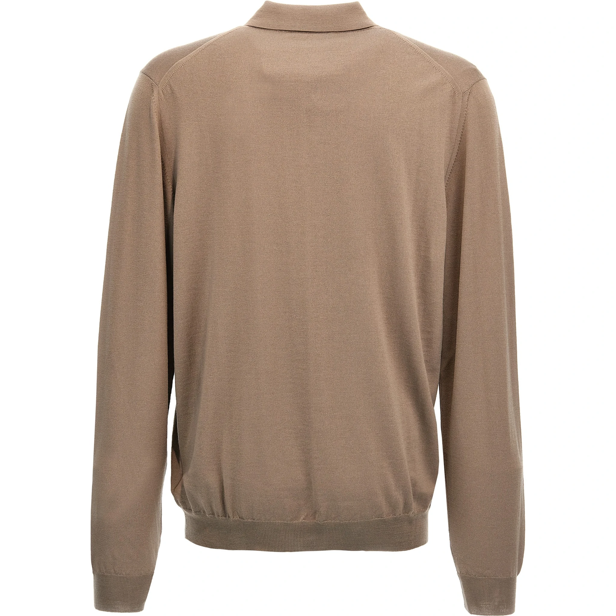 Beige Virgin Wool Polo Shirt
