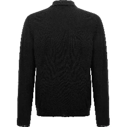 Black Virgin Wool Polo Shirt