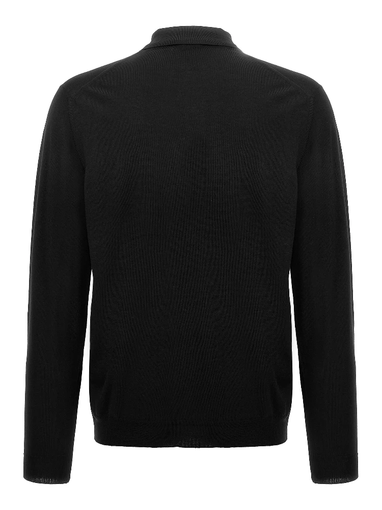 Black Virgin Wool Polo Shirt alternative