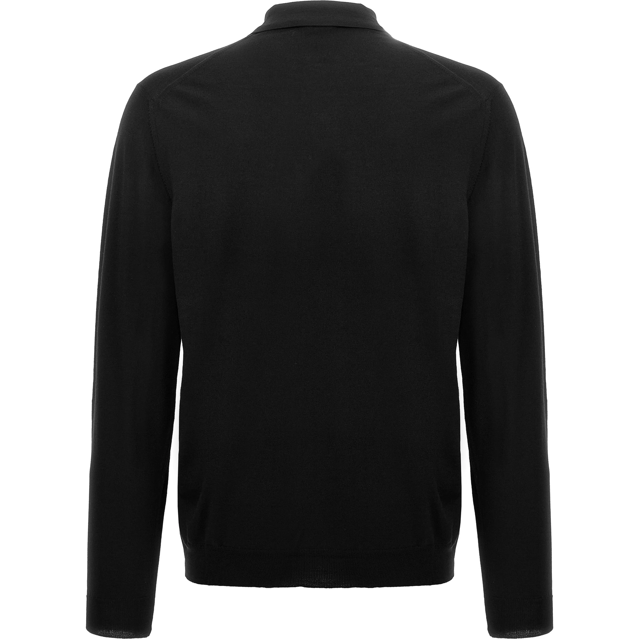 Black Virgin Wool Polo Shirt