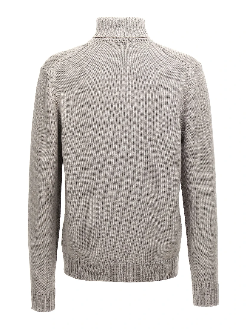 Gray Virgin Wool Cardigan