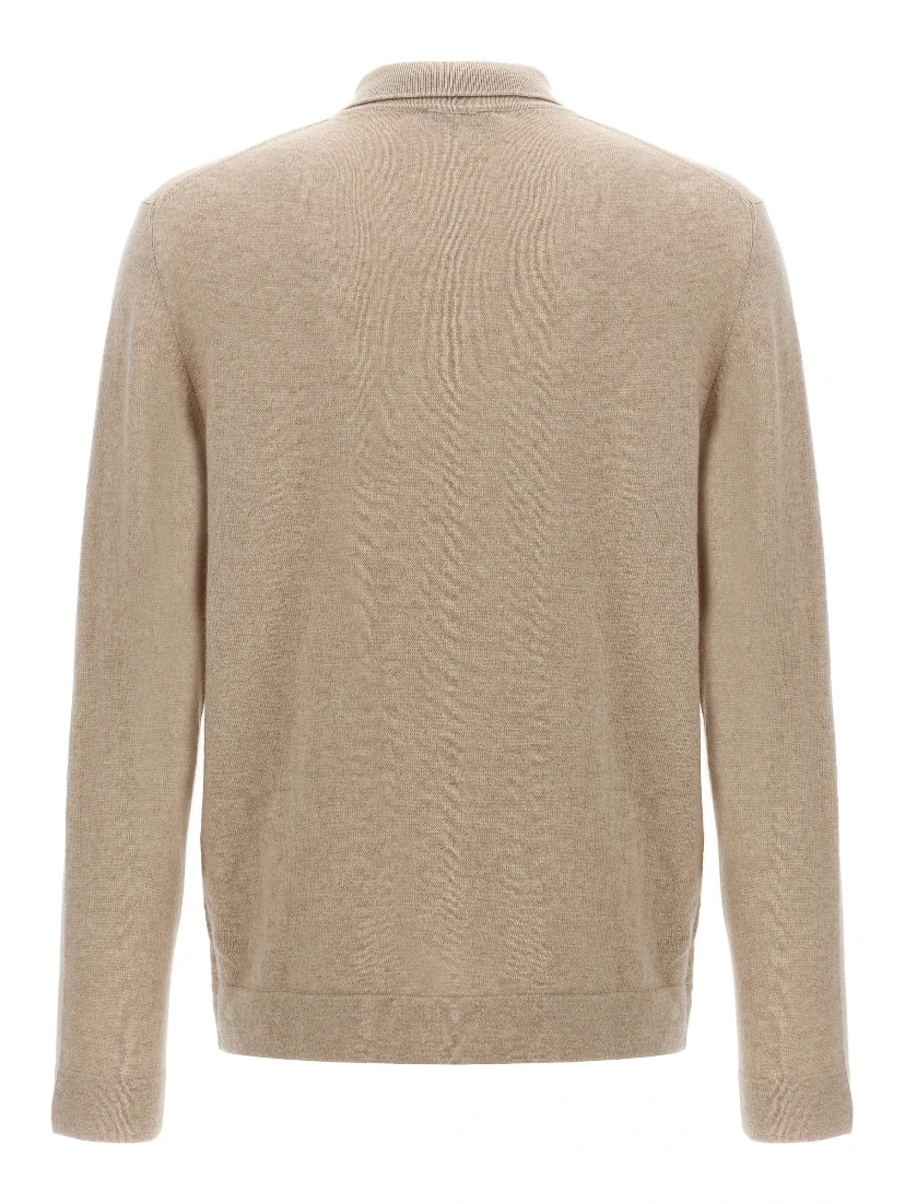 Beige Virgin Wool Polo Shirt