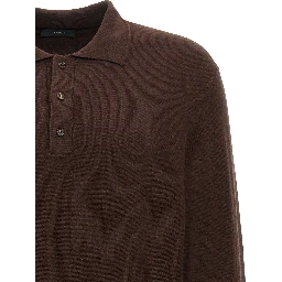Brown Virgin Wool Polo Shirt