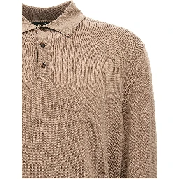 Beige Virgin Wool Polo Shirt