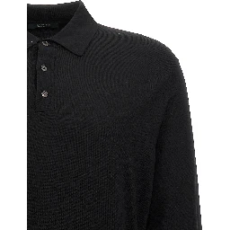 Black Virgin Wool Polo Shirt