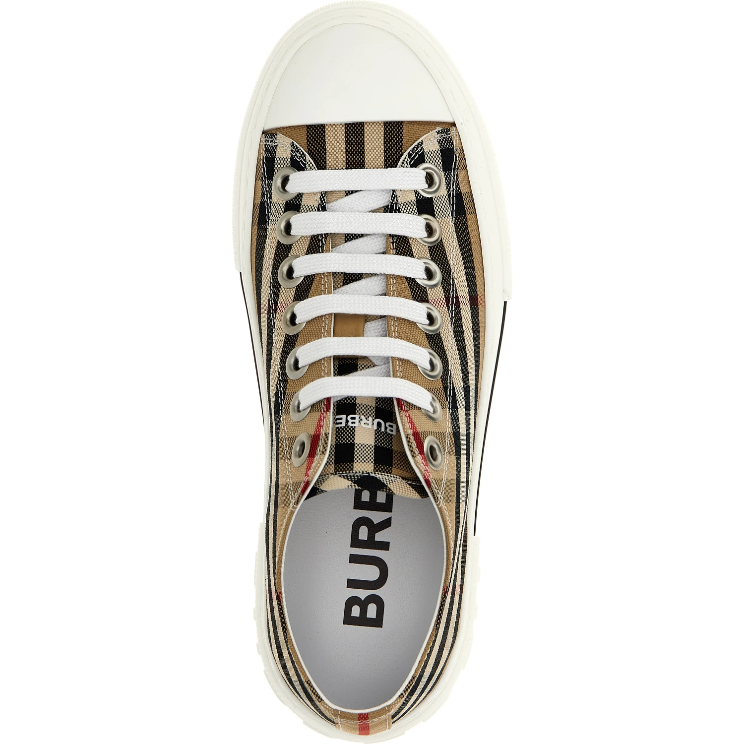 Beige Cotton Low Top Sneakers