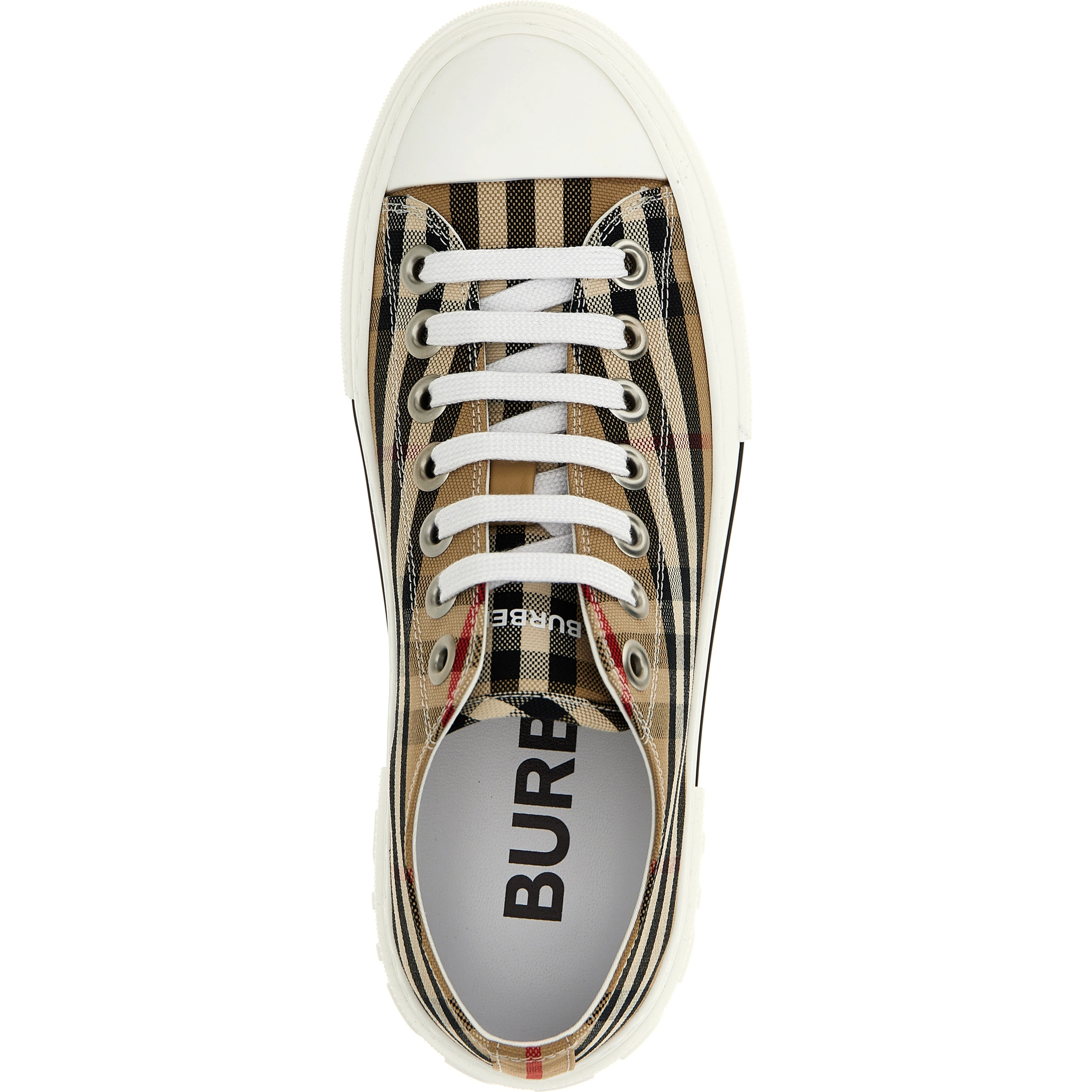 Beige Cotton Low Top Sneakers