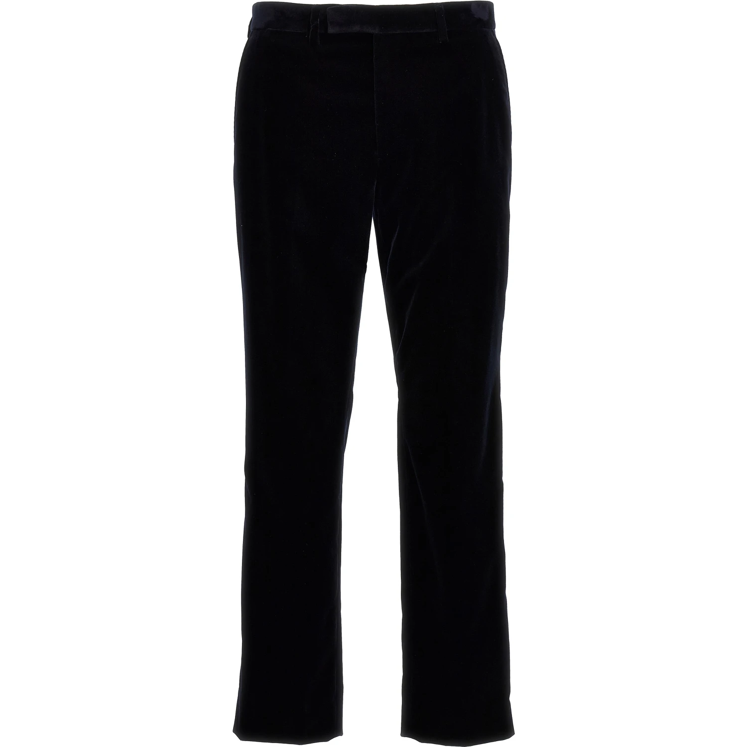 Blue Cotton Casual Pants
