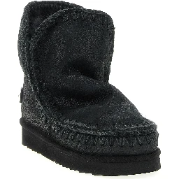 Black Lamb Leather Ankle Boots
