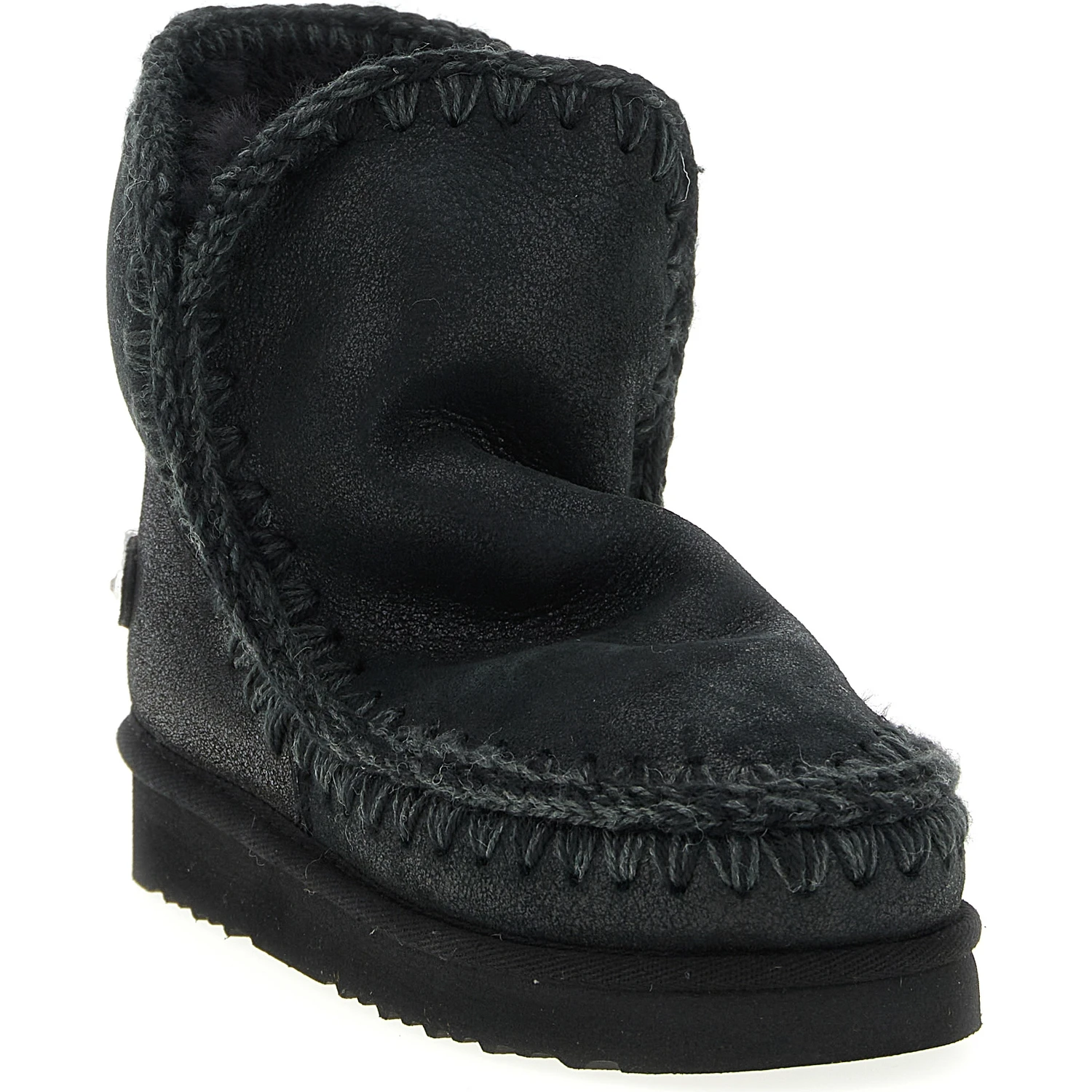 Black Lamb Leather Ankle Boots