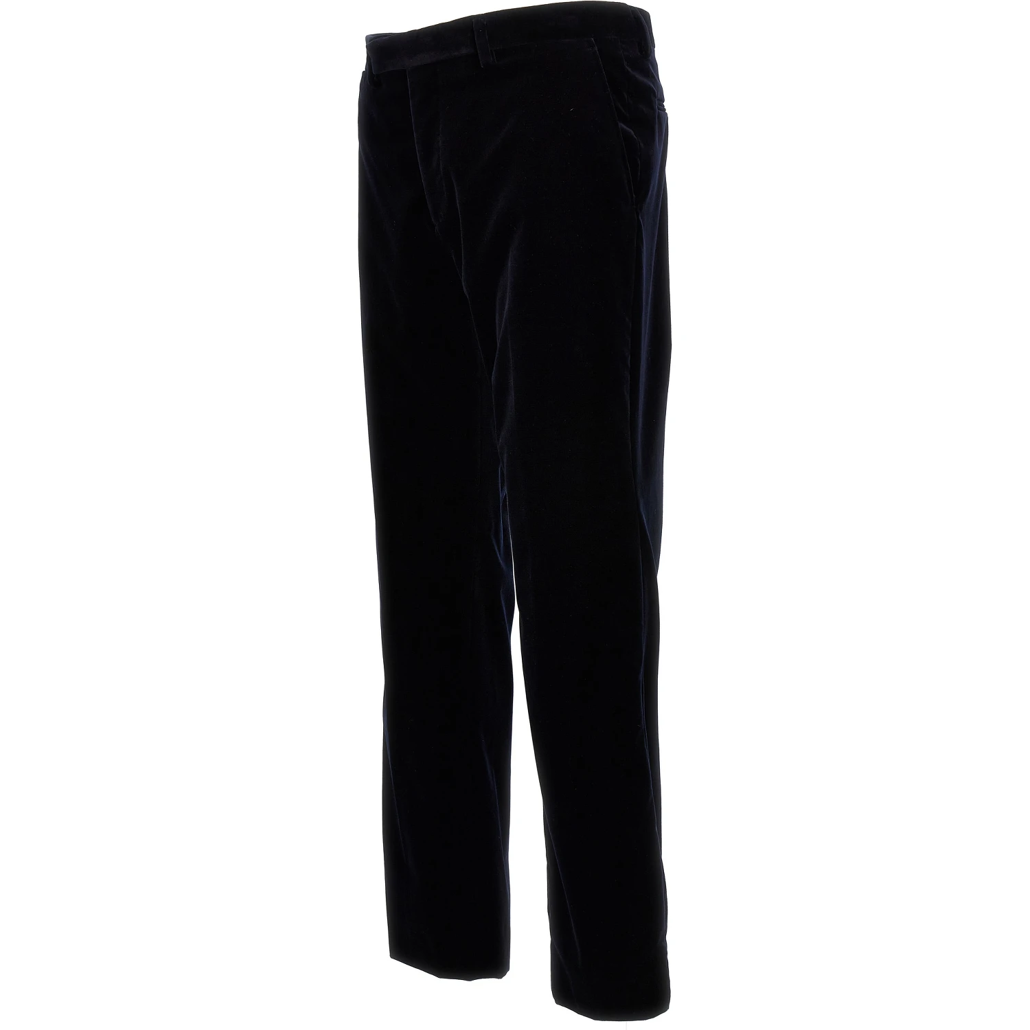 Blue Cotton Casual Pants