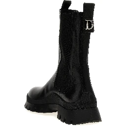 Black Calfskin Ankle Boots
