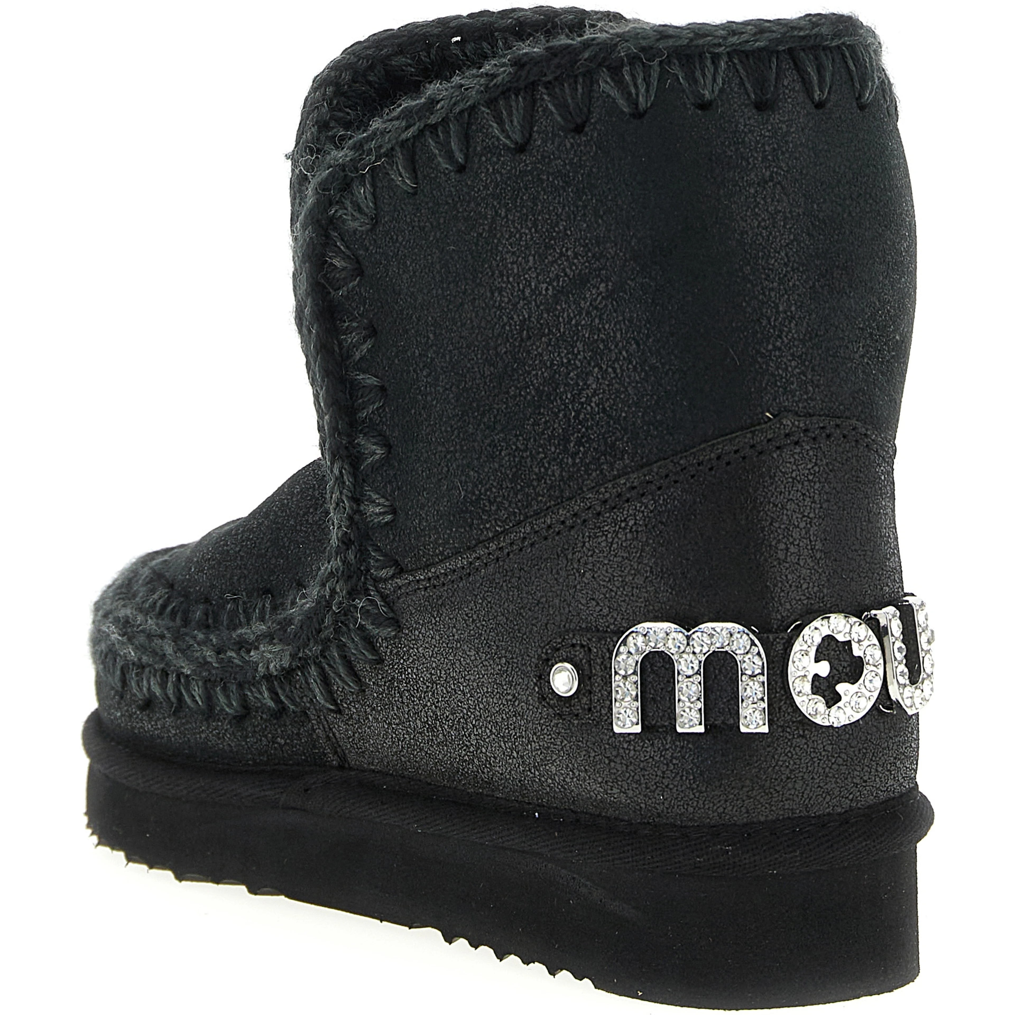 Black Lamb Leather Ankle Boots