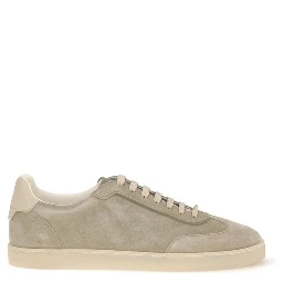 Beige Calf Leather Bos Taurus Sneakers