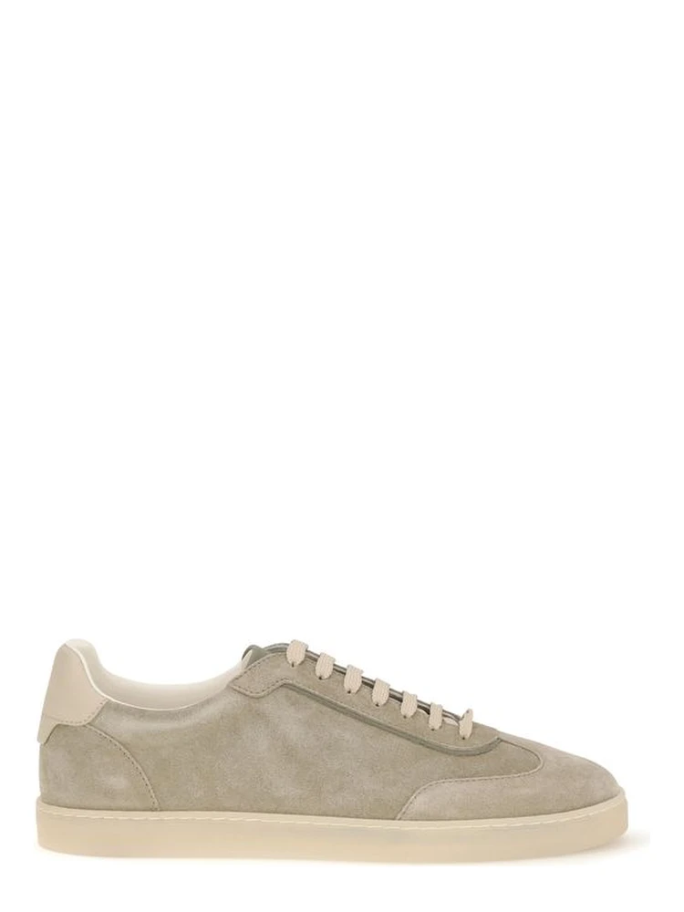 Beige Calf Leather Bos Taurus Sneakers