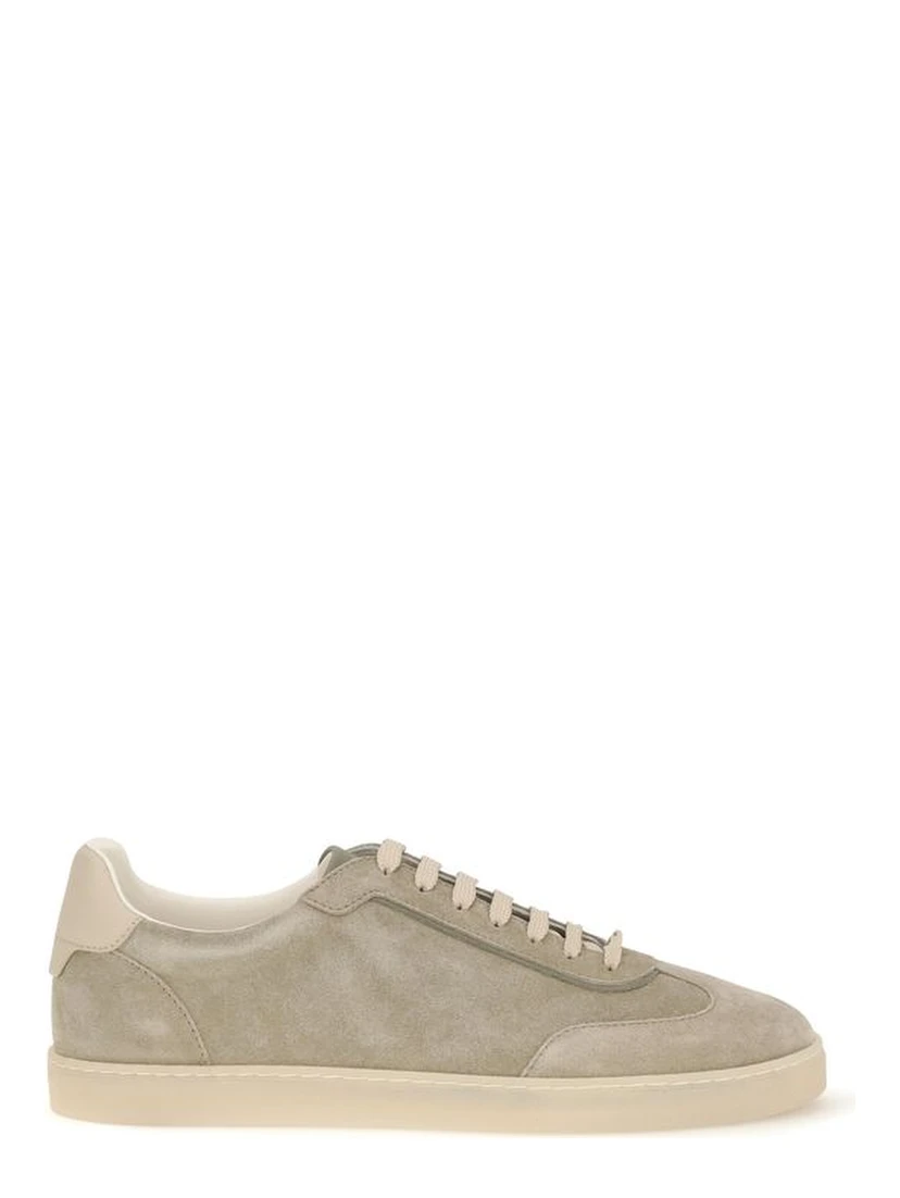 Beige Calf Leather Bos Taurus Sneakers
