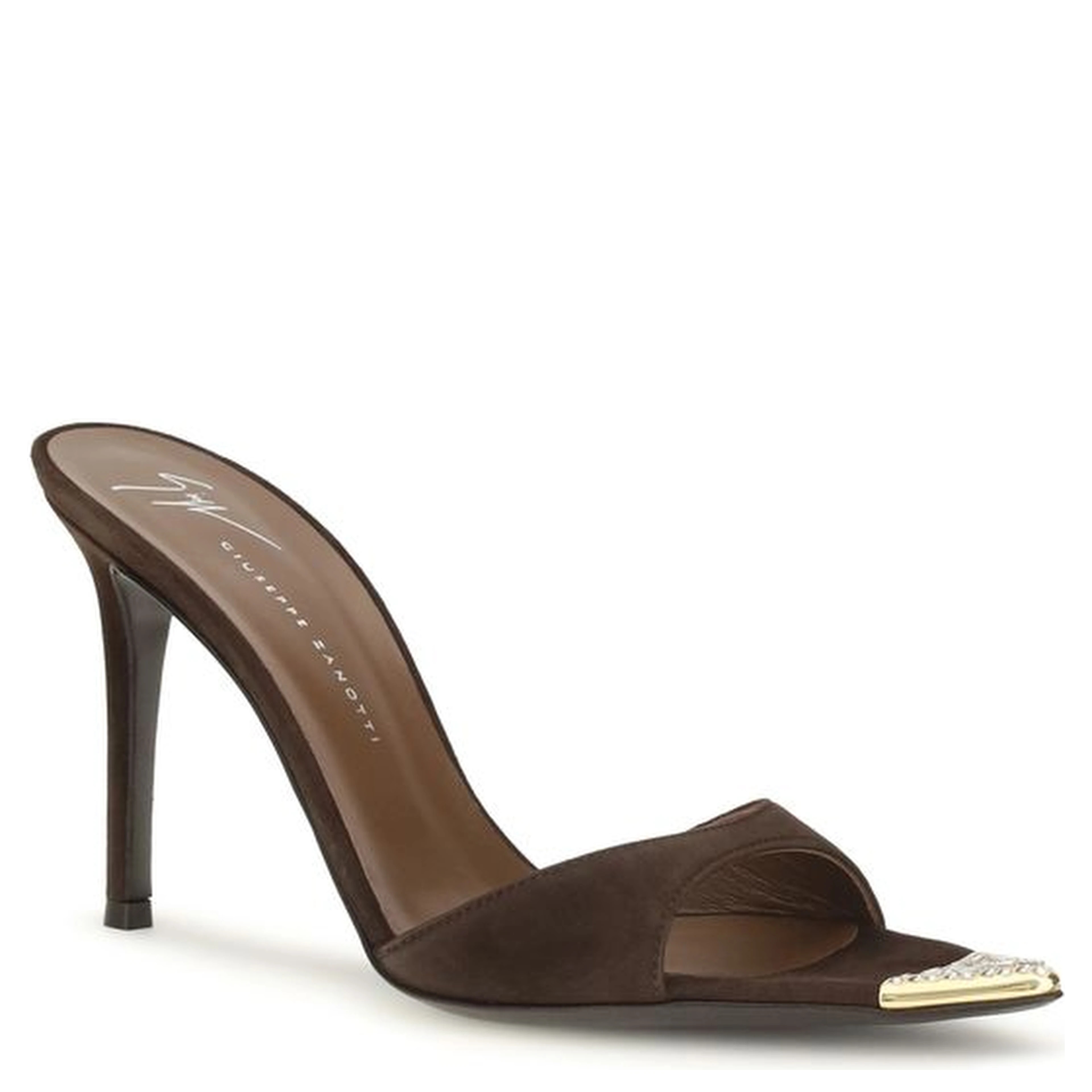 Brown Calf Leather Bos Taurus Stiletto Heel Sandals