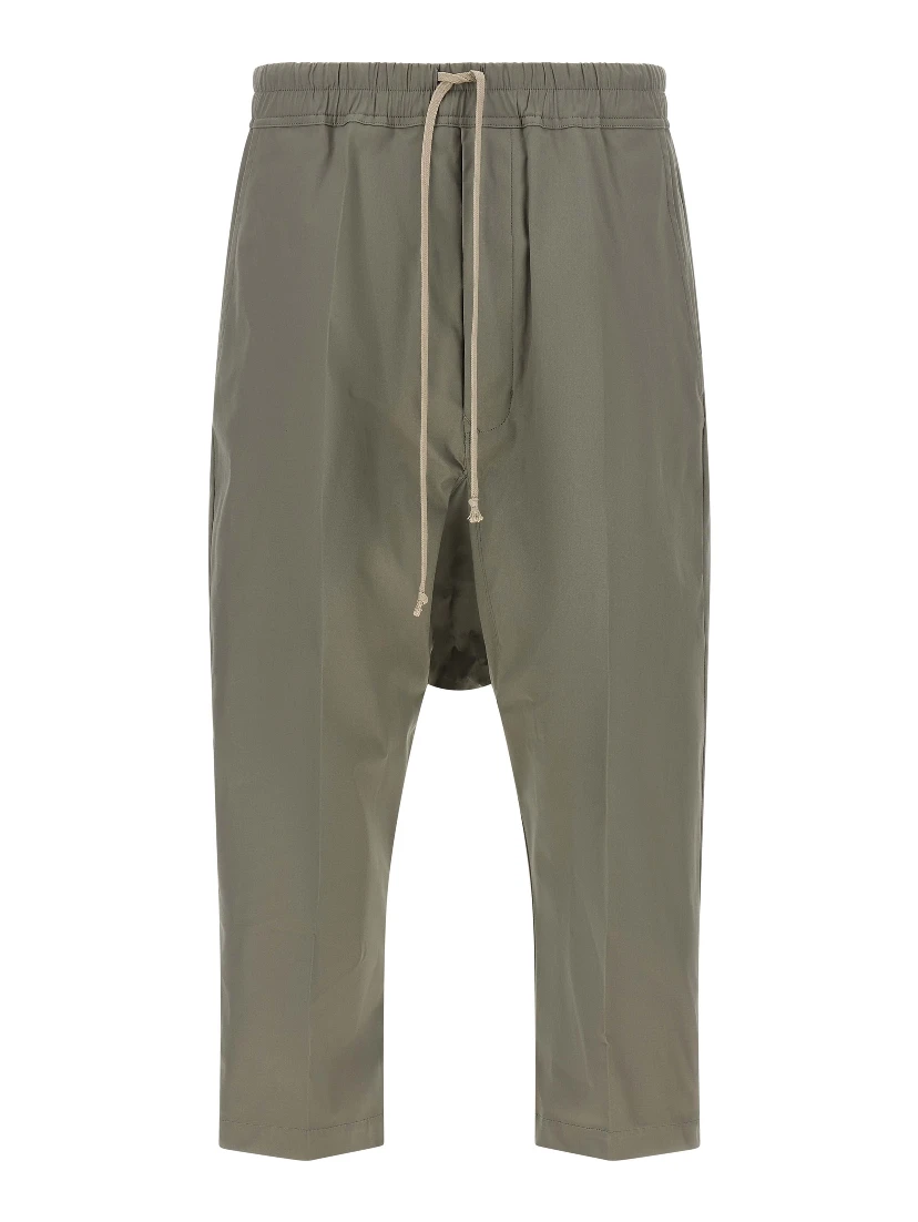 Gray Cotton Cropped Pants