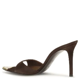 Brown Calf Leather Bos Taurus Stiletto Heel Sandals