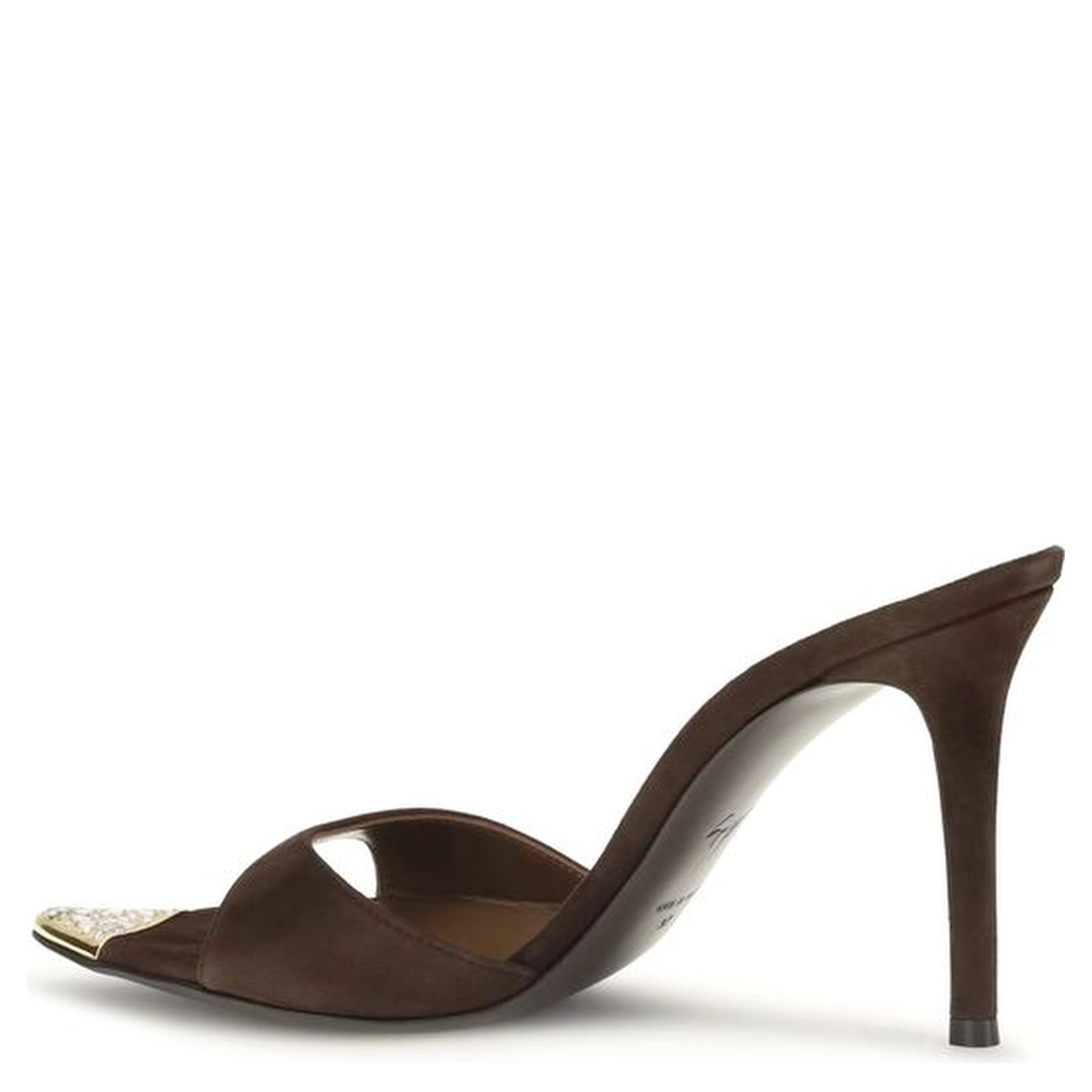 Brown Calf Leather Bos Taurus Stiletto Heel Sandals