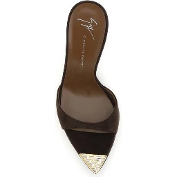 Brown Calf Leather Bos Taurus Stiletto Heel Sandals