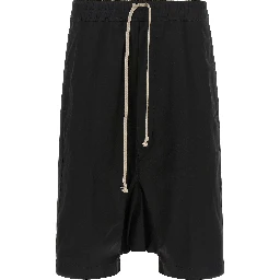 Black Cotton Bermuda Shorts