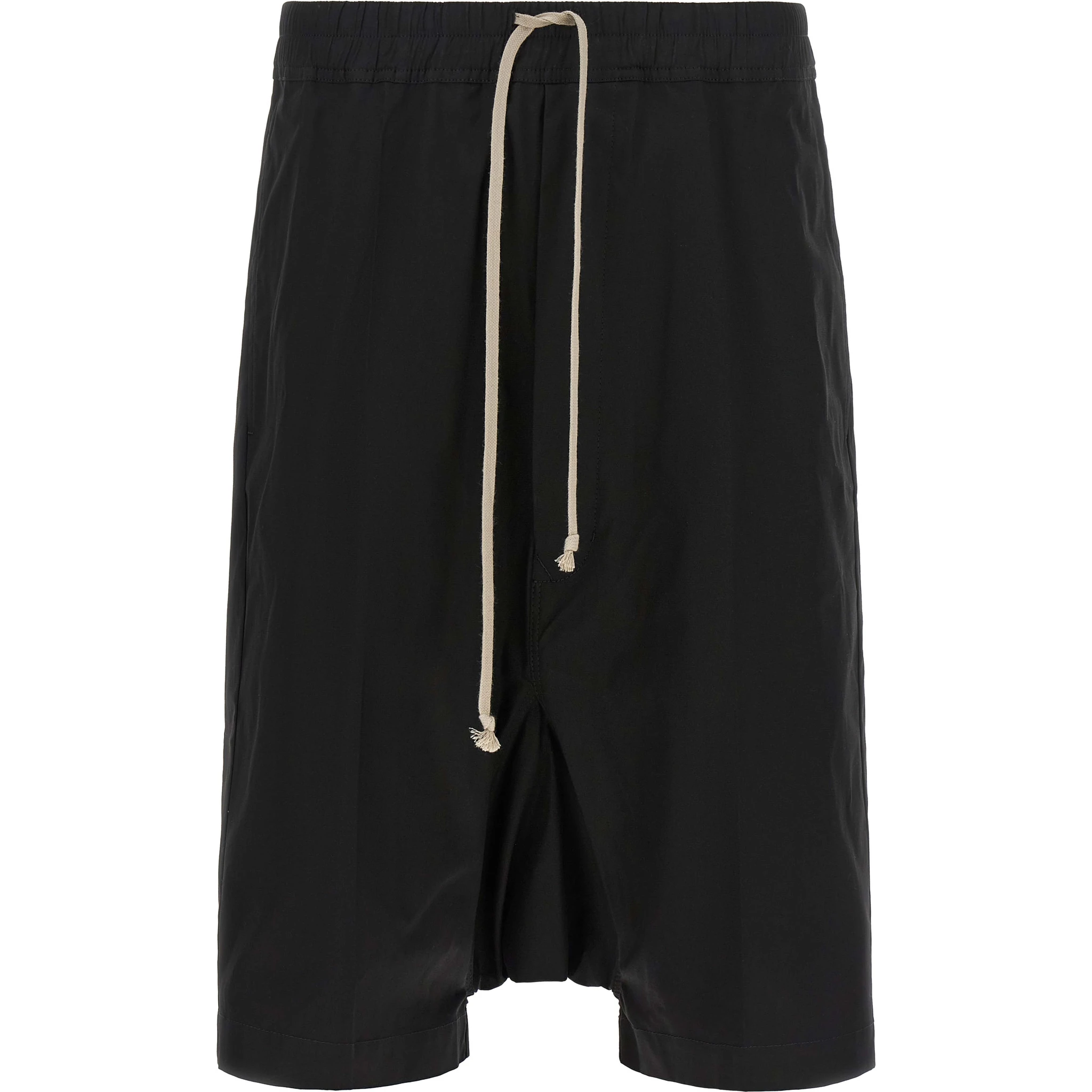 Black Cotton Bermuda Shorts